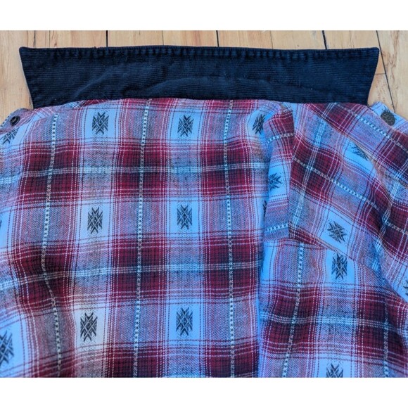 Vintage 90s Circo 2T Plaid Flannel Toddler Jacket Corduroy Collar Barn Coat Red - Picture 8 of 9
